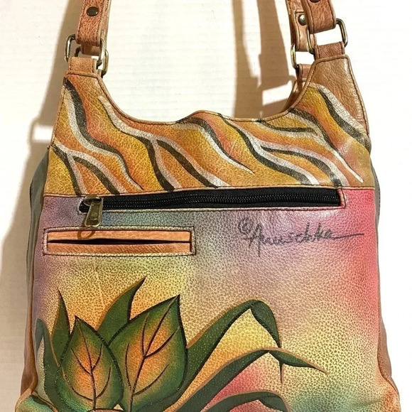 Anuschka multicolors printed leather shoulder handbag - Picture 5 of 9